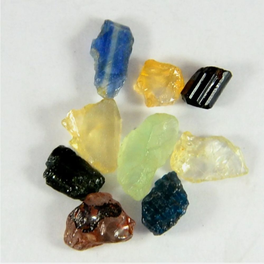 Rough Natural kyanite Citrine Apatite Tourmaline Fluorite Lemon Quartz Mixed Lot - Picture 2 of 4